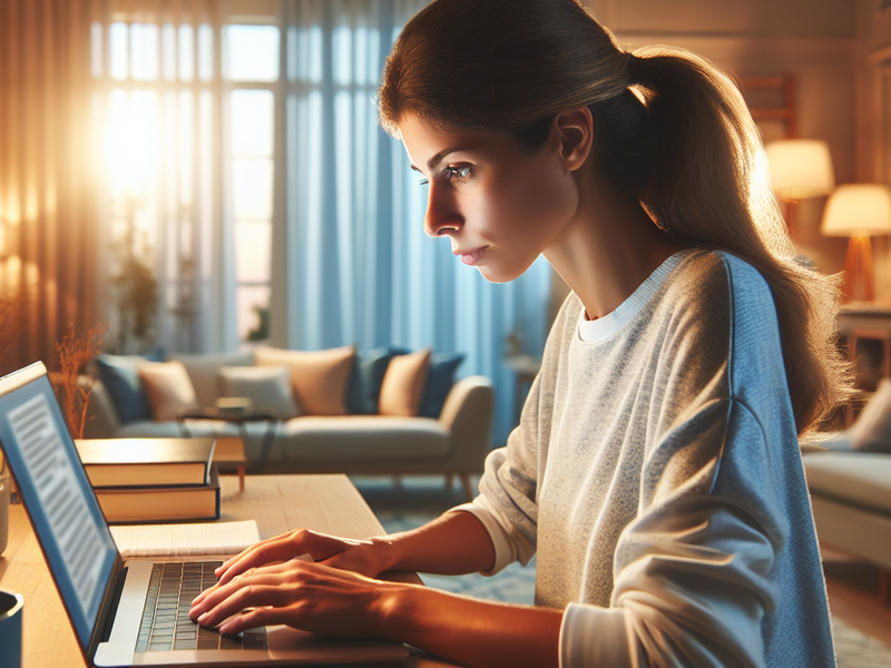 Estudante assistindo videoaula em casa